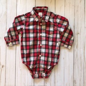 Size 9m Carter’s plaid button up onesie